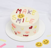 Smile Cake Butter Cream On A White Background